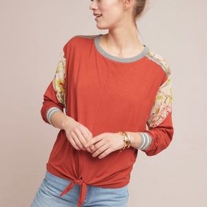 anthropologie | tiny pippa orange long sleeve top